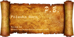 Polevka Bors névjegykártya